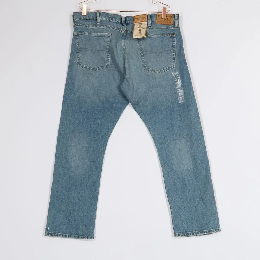 Polo Ralph Lauren Varick Slim Straight Jeans Men 38x30 Med Wash Denim $125 NWT